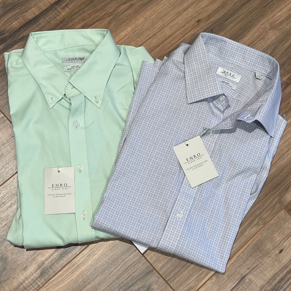 ENRO Dress Shirt 2 shirt Bundle.  NWT. 17.5 32-33